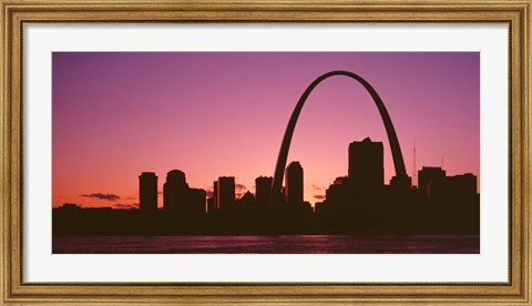 Framed USA, Missouri, St Louis, sunset Print