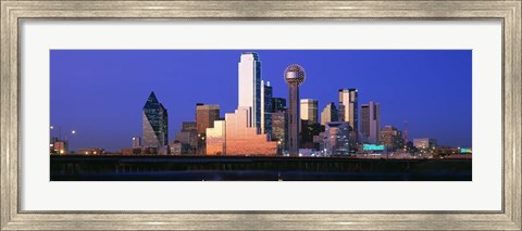 Framed Night skyline, Dallas, Texas Print