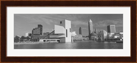 Framed Buildings at the waterfront, Rock And Roll Hall of Fame, Cleveland, Ohio, USA Print