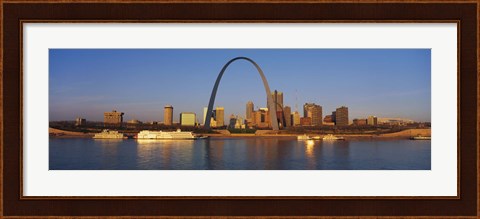 Framed St. Louis Skyline with arch Print