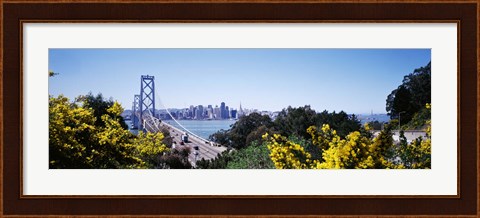 Framed Bay Bridge In San Francisco, San Francisco, California, USA Print