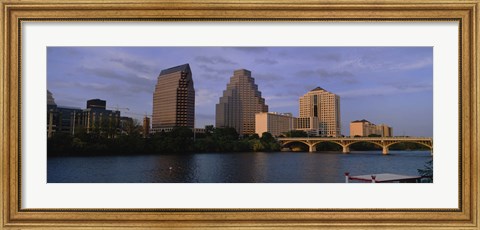 Framed Bridge over a river, Congress Avenue Bridge, Austin, Texas, USA Print