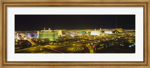 Framed Night view of Las Vegas, Nevada Print