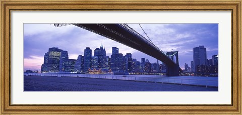 Framed Brooklyn Bridge and New York City Skyline Print
