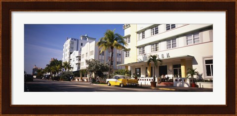 Framed Car parked in front of a hotel, Miami, Florida, USA Print