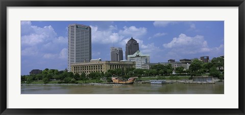Framed Columbus, Ohio on a Cloudy day Print