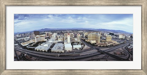 Framed Aerial view of a city, Las Vegas, Nevada Print