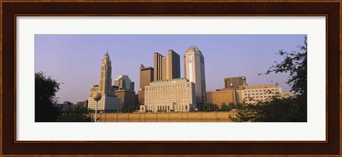 Framed Low angle view of buildings in a city, Scioto River, Columbus, Ohio, USA Print