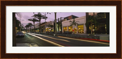 Framed Stores on the roadside, Rodeo Drive, Beverly Hills, California, USA Print