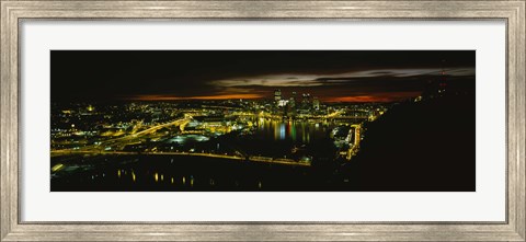 Framed Pittsburgh Buildings at Early Dawn Print