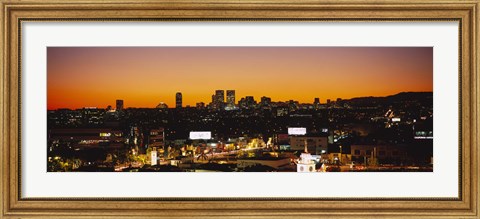 Framed High angle view of buildings in a city, Century City, City of Los Angeles, California, USA Print