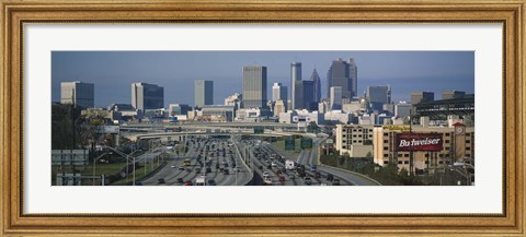 Framed High angle view of traffic on a highway, Atlanta, Georgia Print
