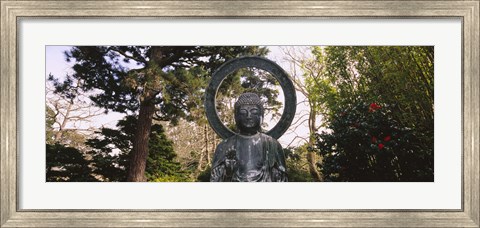 Framed Statue of Buddha in a park, Japanese Tea Garden, Golden Gate Park, San Francisco, California, USA Print