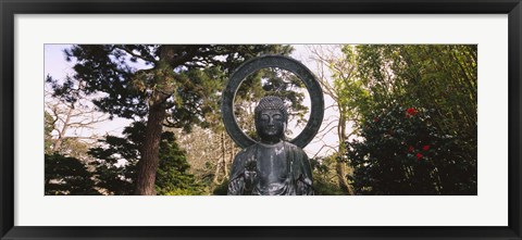 Framed Statue of Buddha in a park, Japanese Tea Garden, Golden Gate Park, San Francisco, California, USA Print