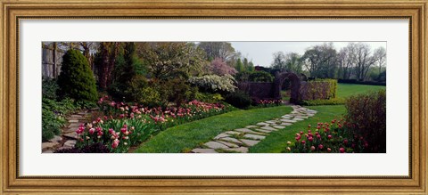 Framed Flowers in a garden, Ladew Topiary Gardens, Monkton, Baltimore County, Maryland, USA Print
