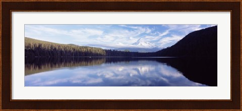 Framed Reflection of clouds in a lake, Mt Hood viewed from Lost Lake, Mt. Hood National Forest, Hood River County, Oregon, USA Print