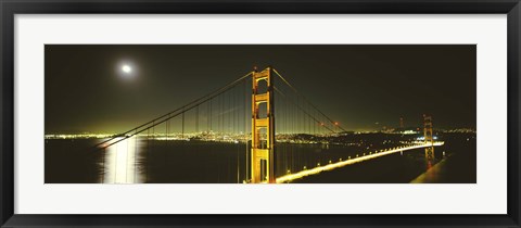 Framed Golden Gate Bridge at Night, San Francisco, California, USA Print
