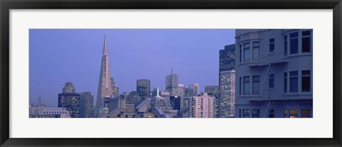 Framed San Francisco Skyline at Dusk Print