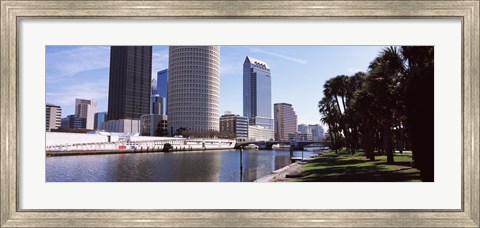 Framed Buildings viewed from the riverside, Hillsborough River, University Of Tampa, Tampa, Hillsborough County, Florida, USA Print