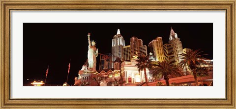 Framed New York New York Hotel at night, The Strip, Las Vegas, Nevada Print