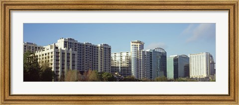 Framed Skyscrapers in a city, Lake Eola, Orlando, Orange County, Florida, USA Print