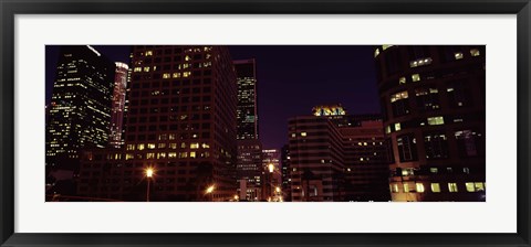 Framed Buildings lit up at night, City of Los Angeles, California Print