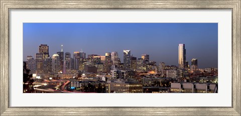 Framed San Francisco Skyline Lit Up at Night Print