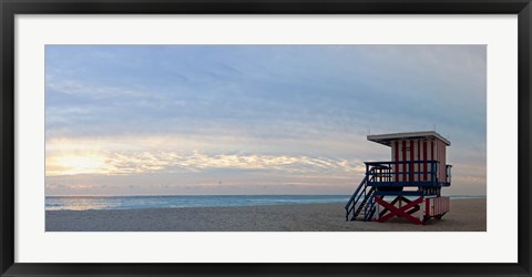 Framed Lifeguard on the beach, Miami, Miami-Dade County, Florida, USA Print