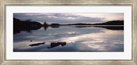 Framed Reflection of clouds in a lake, Loch Raven Reservoir, Lutherville-Timonium, Baltimore County, Maryland Print