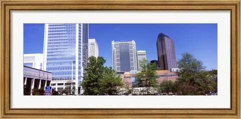Framed Downtown modern buildings in a city, Charlotte, Mecklenburg County, North Carolina, USA 2011 Print