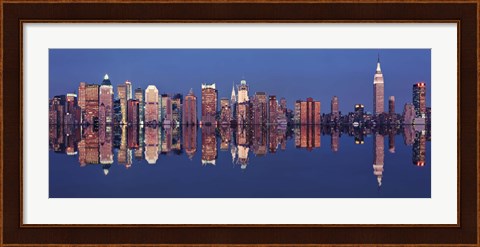 Framed New York Skyline with Reflection Print