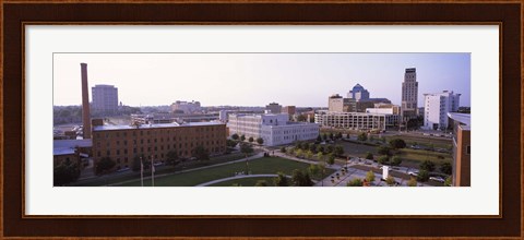 Framed High angle view of buildings in a city, Durham, Durham County, North Carolina, USA Print