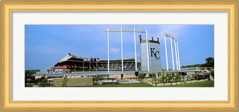 Framed Baseball stadium in a city, Kauffman Stadium, Kansas City, Missouri Print