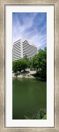 Framed Building at the waterfront, Qwest Building, Omaha, Nebraska, USA Print