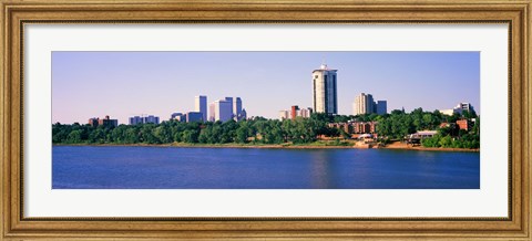 Framed Buildings at the waterfront, Arkansas River, Tulsa, Oklahoma Print