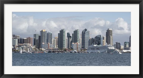 Framed San Diego City Skyline Print