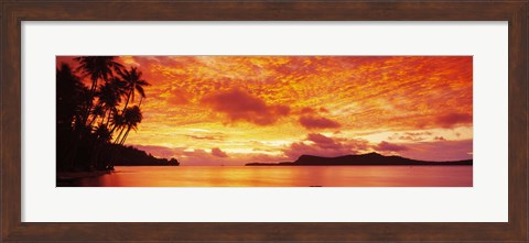 Framed Sunset, Huahine Island, Tahiti Print