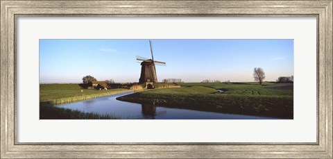 Framed Windmill, Schermerhorn, Netherlands Print
