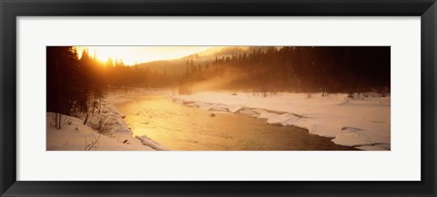 Framed Frozen River, BC, British Columbia, Canada Print