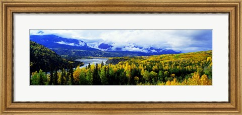 Framed Panoramic View Of A Landscape, Yukon River, Alaska, USA, Print