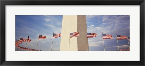 Framed Washington Monument Washington and flags DC Print