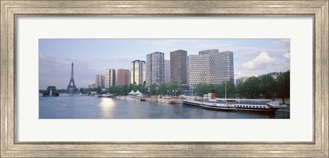 Framed Skyscrapers near a river, Paris, France Print