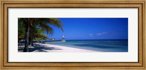Framed Beach At Half Moon Hotel, Montego Bay, Jamaica Print
