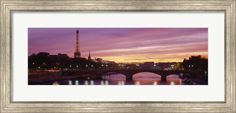Framed Bridge with the Eiffel Tower in the background, Pont Alexandre III, Seine River, Paris, Ile-de-France, France Print