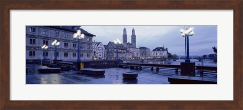 Framed Evening, Zurich, Switzerland Print