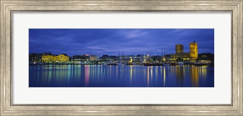 Framed Buildings at the waterfront, City Hall, Oslo, Norway Print