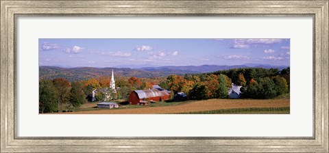 Framed High angle view of barns in a field, Peacham, Vermont Print