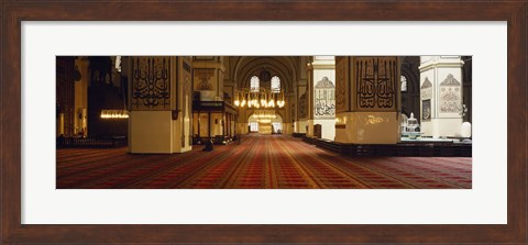 Framed Interiors of a mosque, Ulu Camii, Bursa, Bursa Province, Turkey Print