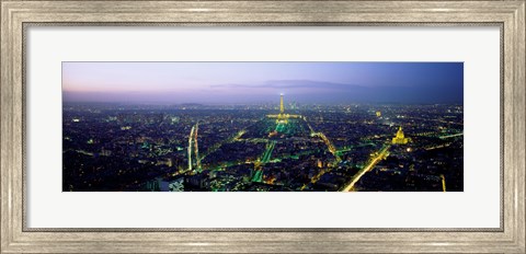 Framed Aerial view of a city, Paris, France Print