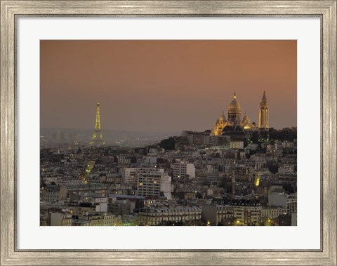 Framed Eiffel Tower Sacred Heart Paris France Print